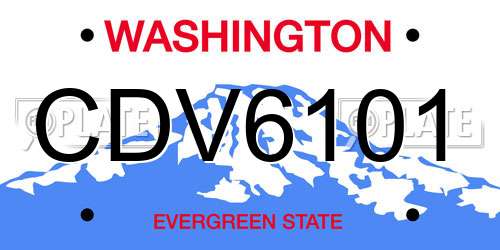 CDV6101 Washington License Plate