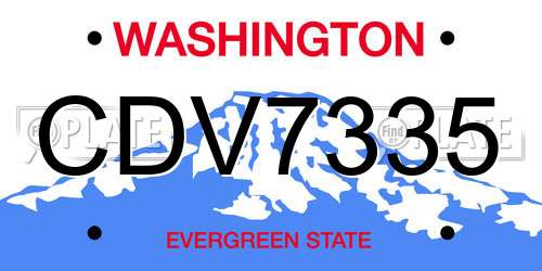 CDV7335 Washington License Plate