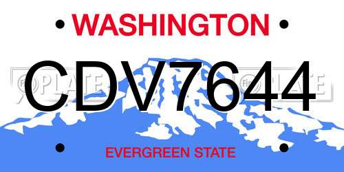 CDV7644 Washington License Plate