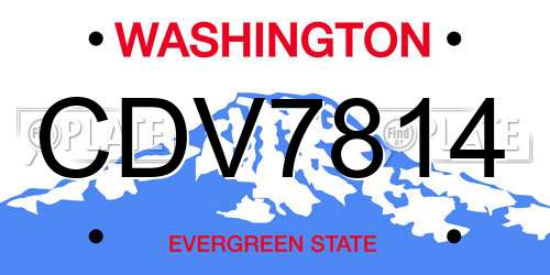 CDV7814 Washington License Plate
