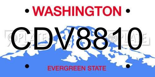 CDV8810 Washington License Plate