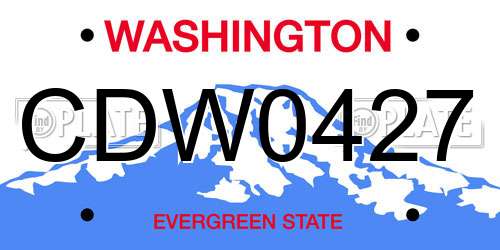 CDW0427 Washington License Plate