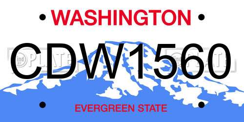 CDW1560 Washington License Plate