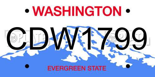 CDW1799 Washington License Plate