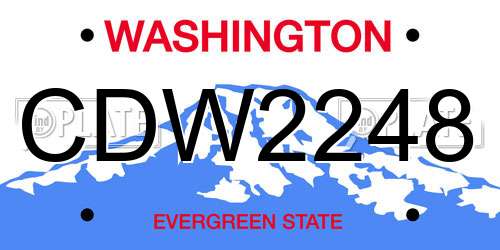 CDW2248 Washington License Plate