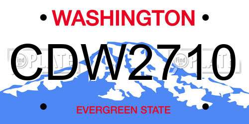 CDW2710 Washington License Plate
