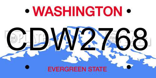 CDW2768 Washington License Plate