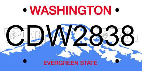 CDW2838 Washington License Plate
