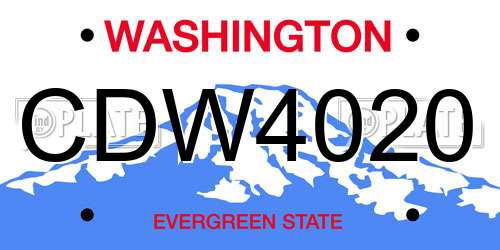 CDW4020 Washington License Plate