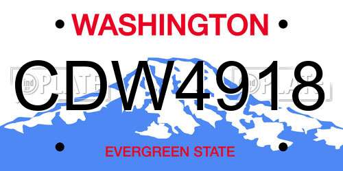 CDW4918 Washington License Plate