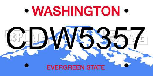 CDW5357 Washington License Plate