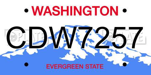 CDW7257 Washington License Plate