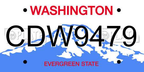 CDW9479 Washington License Plate