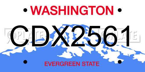 CDX2561 Washington License Plate