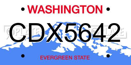 CDX5642 Washington License Plate