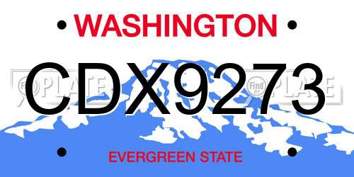 CDX9273 Washington License Plate