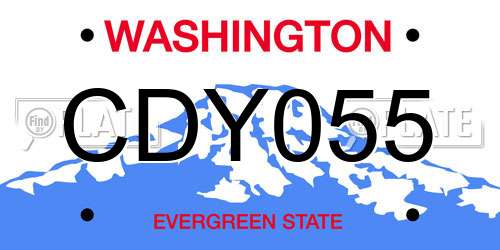 CDY055 Washington License Plate