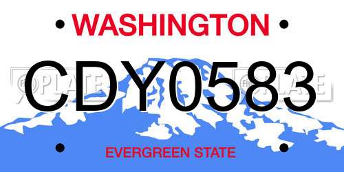 CDY0583 Washington License Plate