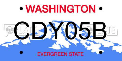 CDY05B Washington License Plate