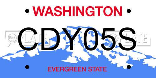 CDY05S Washington License Plate