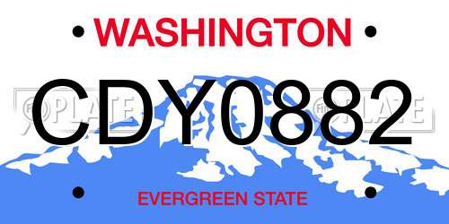 CDY0882 Washington License Plate