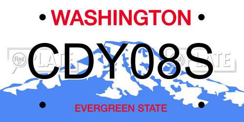 CDY08S Washington License Plate