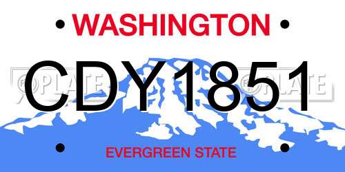 CDY1851 Washington License Plate