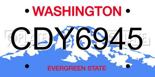 CDY6945 Washington License Plate