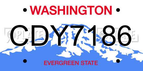 CDY7186 Washington License Plate