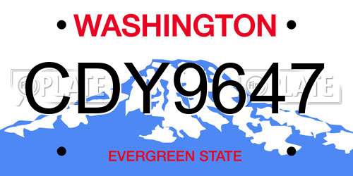 CDY9647 Washington License Plate