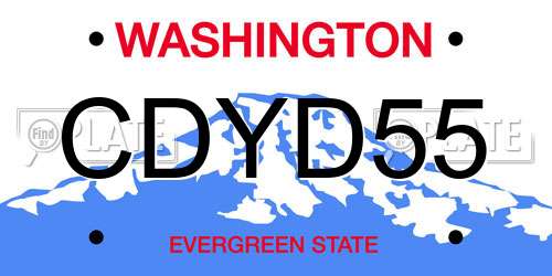 CDYD55 Washington License Plate