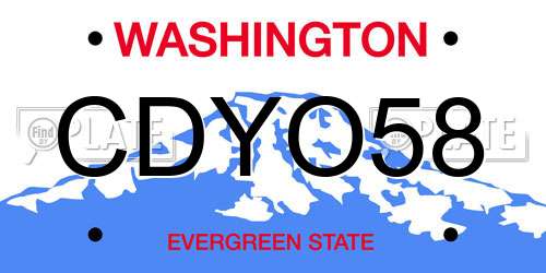 CDYO58 Washington License Plate