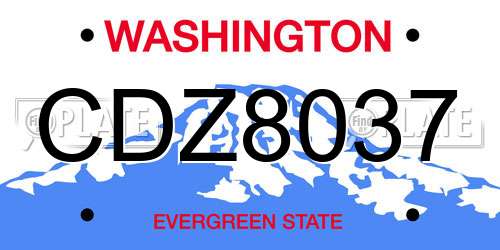 CDZ8037 Washington License Plate