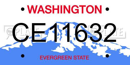 CE11632 Washington License Plate