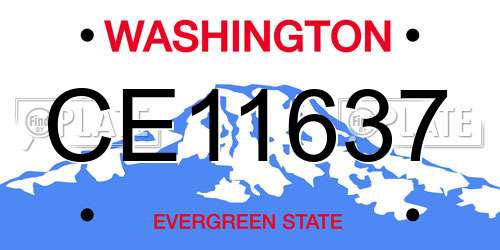 CE11637 Washington License Plate