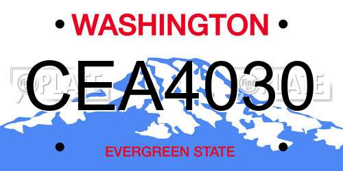 CEA4030 Washington License Plate