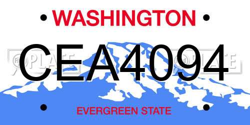 CEA4094 Washington License Plate