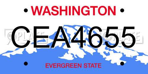 CEA4655 Washington License Plate