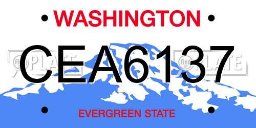 CEA6137 Washington License Plate