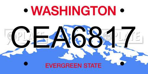CEA6817 Washington License Plate