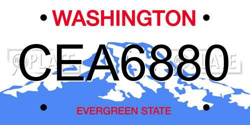 CEA6880 Washington License Plate