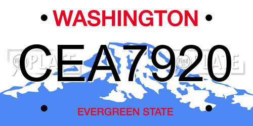 CEA7920 Washington License Plate