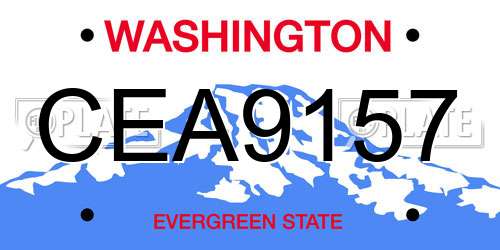 CEA9157 Washington License Plate