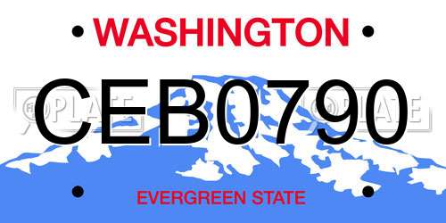 CEB0790 Washington License Plate