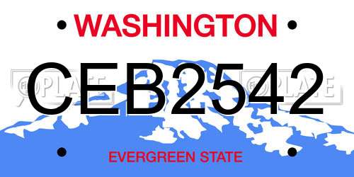 CEB2542 Washington License Plate
