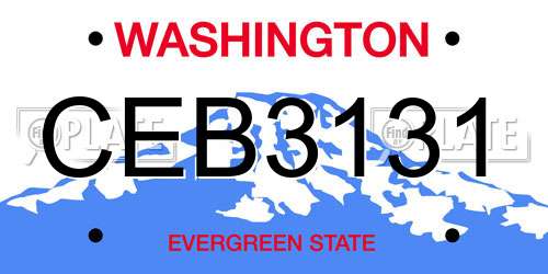 CEB3131 Washington License Plate