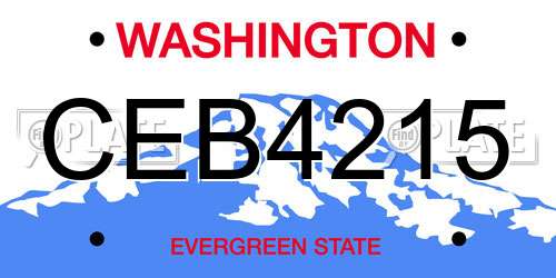 CEB4215 Washington License Plate