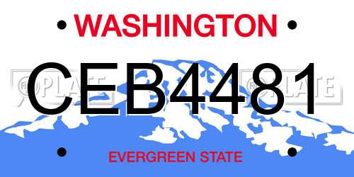 CEB4481 Washington License Plate
