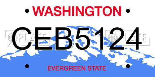 CEB5124 Washington License Plate
