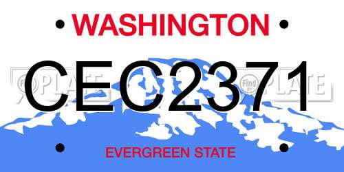 CEC2371 Washington License Plate